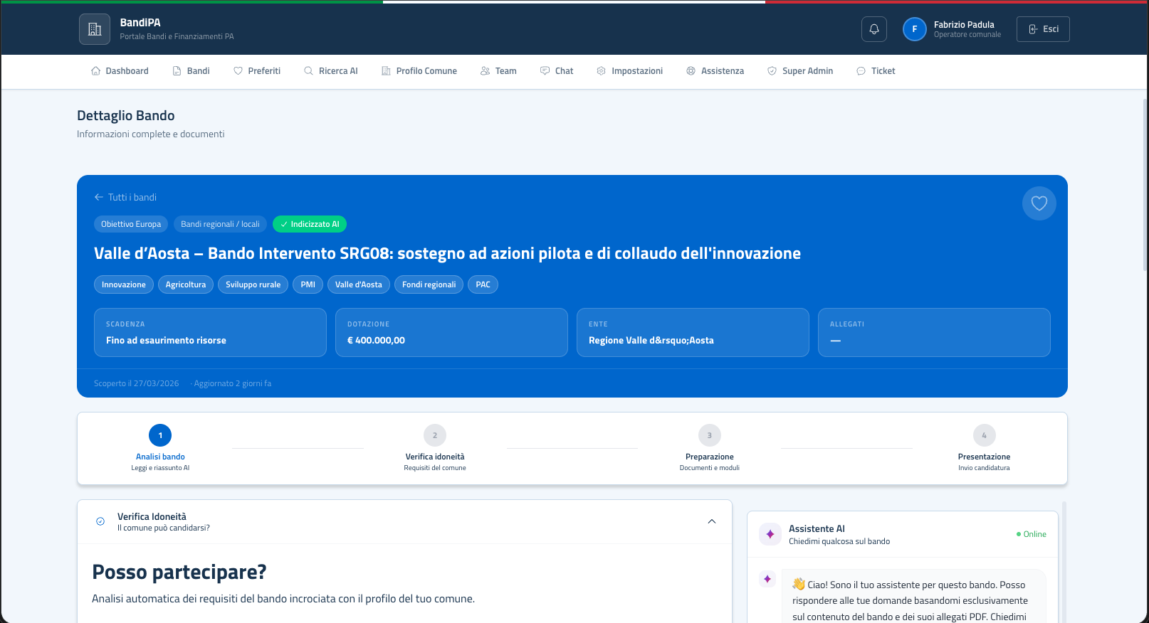 BandiPA — verifica idoneità
